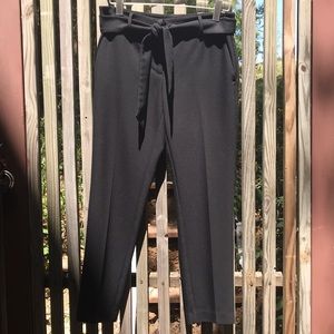 LOFT Black Tie-Waist Pants, Marisa, Size 4